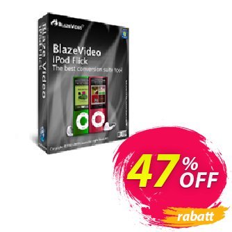 BlazeVideo iPod Flick Coupon, discount Save 45% Off. Promotion: amazing offer code of BlazeVideo iPod Flick 2024