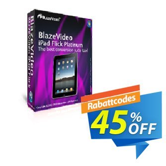 BlazeVideo iPad Flick Platinum Coupon, discount Save 45% Off. Promotion: impressive sales code of BlazeVideo iPad Flick Platinum 2024