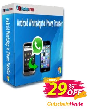 Backuptrans Android WhatsApp to iPhone TransferPreisreduzierung Backuptrans Android WhatsApp to iPhone Transfer (Personal Edition) excellent discount code 2024