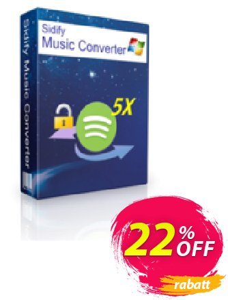 Sidify DRM Audio Converter for Spotify Coupon, discount Sidify DRM Audio Converter for Spotify (Windows) marvelous deals code 2024. Promotion: marvelous deals code of Sidify DRM Audio Converter for Spotify (Windows) 2024