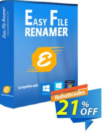 Easy File Renamer Business (2 years) Coupon, discount 20% OFF Easy File Renamer Business (2 years), verified. Promotion: Imposing deals code of Easy File Renamer Business (2 years), tested & approved