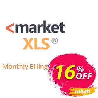 MarketXLS Pro Plus Monthly Billing discount coupon 15% OFF MarketXLS Pro Plus Monthly Billing, verified - Super discount code of MarketXLS Pro Plus Monthly Billing, tested & approved