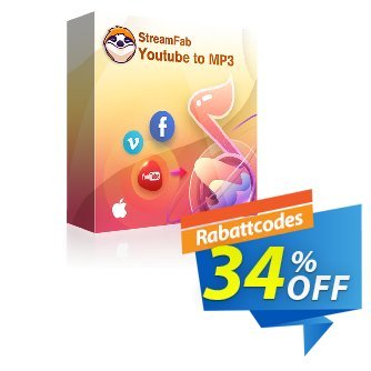 StreamFab YouTube to MP3 for MAC (1 Year) discount coupon 30% OFF StreamFab YouTube to MP3 (1 Month License), verified - Special sales code of StreamFab YouTube to MP3 (1 Month License), tested & approved