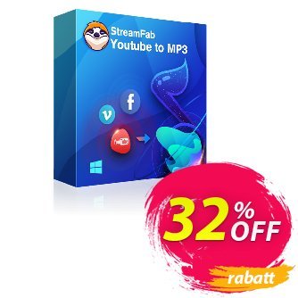 StreamFab YouTube to MP3 Lifetime Coupon, discount 30% OFF StreamFab YouTube to MP3 Lifetime, verified. Promotion: Special sales code of StreamFab YouTube to MP3 Lifetime, tested & approved