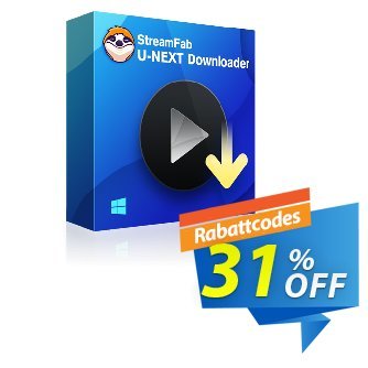 StreamFab U-NEXT Downloader (1 Year License) Coupon, discount 30% OFF StreamFab U-NEXT Downloader (1 Year License), verified. Promotion: Special sales code of StreamFab U-NEXT Downloader (1 Year License), tested & approved