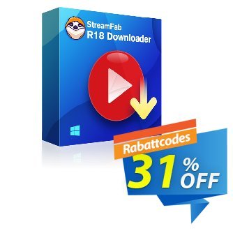 StreamFab R18 Downloader Lifetime License Coupon, discount 31% OFF StreamFab R18 Downloader Lifetime License, verified. Promotion: Special sales code of StreamFab R18 Downloader Lifetime License, tested & approved