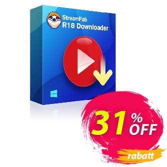 StreamFab R18 Downloader - 1 Year License  Gutschein 30% OFF StreamFab R18 Downloader (1 Year License), verified Aktion: Special sales code of StreamFab R18 Downloader (1 Year License), tested & approved