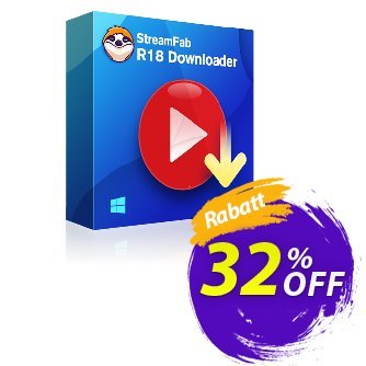 StreamFab R18 Downloader - 1 Month License  Gutschein 30% OFF StreamFab R18 Downloader (1 Month License), verified Aktion: Special sales code of StreamFab R18 Downloader (1 Month License), tested & approved