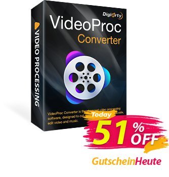 VideoProc Converter for Mac 1 year License Gutschein 50% OFF VideoProc for Mac, verified Aktion: Exclusive promo code of VideoProc for Mac, tested & approved