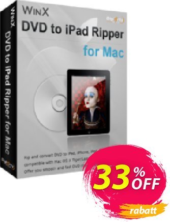 WinX DVD to iPad Ripper for Mac Coupon, discount WinX DVD to iPad Ripper for Mac amazing discount code 2024. Promotion: amazing discount code of WinX DVD to iPad Ripper for Mac 2024