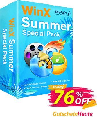 WinX Summer Special Pack Gutschein 75% OFF WinX Anniversary Special Pack, verified Aktion: Exclusive promo code of WinX Anniversary Special Pack, tested & approved