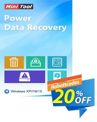 MiniTool Power Data Recovery (Yearly Subscription) Coupon, discount 20% off. Promotion: 