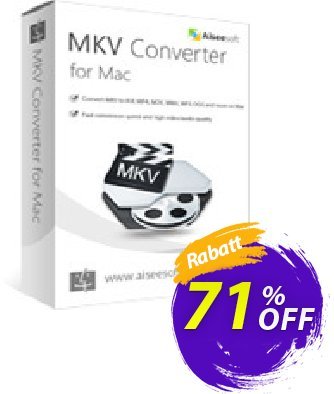 Aiseesoft MKV Converter for Mac Coupon, discount 40% Aiseesoft. Promotion: 40% Off for All Products of Aiseesoft