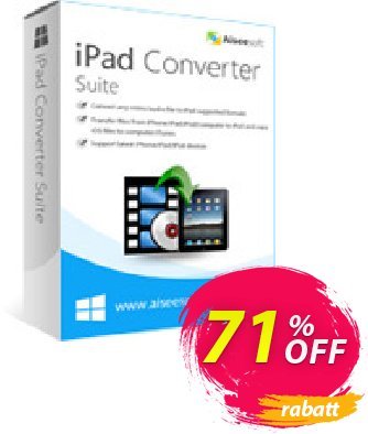 Aiseesoft iPad Converter Suite Coupon, discount 40% Aiseesoft. Promotion: 40% Off for All Products of Aiseesoft