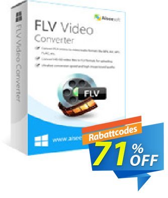 Aiseesoft FLV Video Converter Coupon, discount 40% Aiseesoft. Promotion: 40% Off for All Products of Aiseesoft