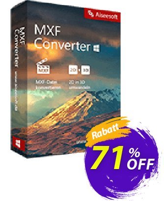 Aiseesoft MXF Converter Gutschein Aiseesoft MXF Converter exclusive sales code 2024 Aktion: 40% Off for All Products of Aiseesoft