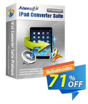 Aiseesoft iPad Converter Suite Platinum discount coupon Aiseesoft iPad Converter Suite Platinum best deals code 2024 - 40% Off for All Products of Aiseesoft