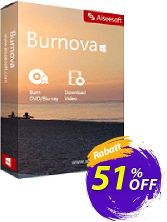 Aiseesoft Burnova discount coupon Burnova special promo code 2024 - 40% Aiseesoft Coupon code