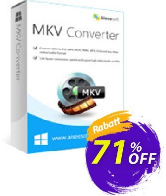 Aiseesoft MKV Converter Coupon, discount 40% Aiseesoft. Promotion: 40% Off for All Products of Aiseesoft
