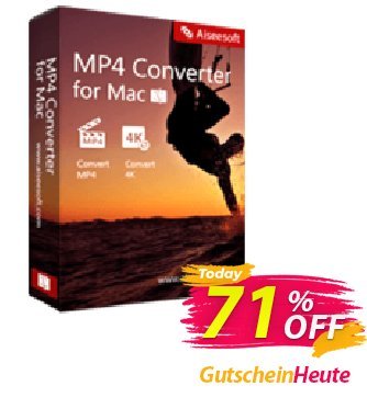 Aiseesoft MP4 Converter for Mac Coupon, discount 40% Aiseesoft. Promotion: 40% Off for All Products of Aiseesoft