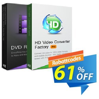DVD Ripper Pro + HD Video Converter Factory Pro Lifetime License - Discount pack  Gutschein 61% OFF DVD Ripper Pro + HD Video Converter Factory Pro Lifetime License (Discount pack), verified Aktion: Exclusive promotions code of DVD Ripper Pro + HD Video Converter Factory Pro Lifetime License (Discount pack), tested & approved