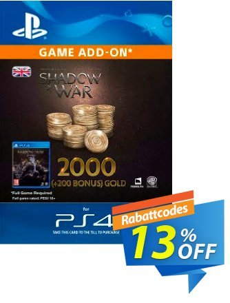 Middle-Earth: Shadow of War - 2200 Gold PS4 discount coupon Middle-Earth: Shadow of War - 2200 Gold PS4 Deal - Middle-Earth: Shadow of War - 2200 Gold PS4 Exclusive Easter Sale offer 