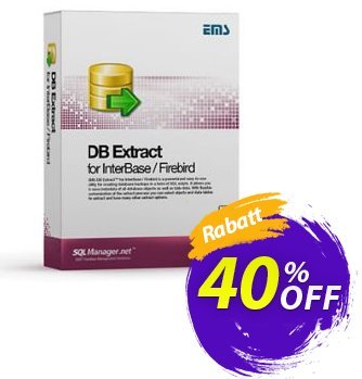 EMS DB Extract for InterBase/Firebird (Business) + 1 Year Maintenance Coupon, discount Coupon code EMS DB Extract for InterBase/Firebird (Business) + 1 Year Maintenance. Promotion: EMS DB Extract for InterBase/Firebird (Business) + 1 Year Maintenance Exclusive offer 