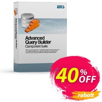 EMS Advanced Query Builder Component Suite (with sources) + 1 Year Maintenance Coupon, discount Coupon code Advanced Query Builder Component Suite (with sources) + 1 Year Maintenance. Promotion: Advanced Query Builder Component Suite (with sources) + 1 Year Maintenance Exclusive offer 