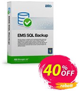 EMS SQL Backup for SQL Server (Business) + 1 Year Maintenance Coupon, discount Coupon code EMS SQL Backup for SQL Server (Business) + 1 Year Maintenance. Promotion: EMS SQL Backup for SQL Server (Business) + 1 Year Maintenance Exclusive offer 