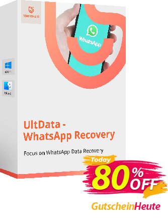 Tenorshare UltData WhatsApp RecoveryPreisnachlass 80% OFF Tenorshare UltData WhatsApp Recovery, verified