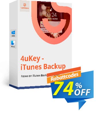 Tenorshare 4uKey iTunes BackupPreisnachlass 74% OFF Tenorshare 4uKey iTunes Backup, verified