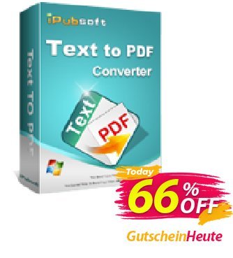 iPubsoft Text to PDF Converter discount coupon 65% disocunt - 