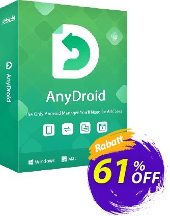 iMobie AnyDroid 1 year License Coupon, discount 60% OFF AnyDroid 1 year License, verified. Promotion: Super discount code of AnyDroid 1 year License, tested & approved