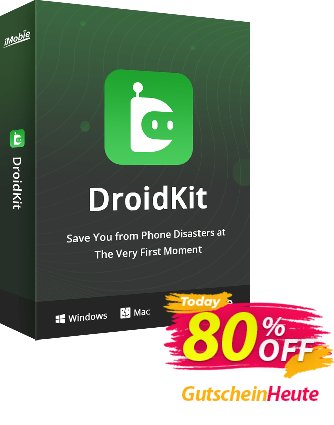 DroidKit - Full Toolkit - 1-Year  Gutschein 60% OFF DroidKit for Windows - Full Toolkit (1-Year), verified Aktion: Super discount code of DroidKit for Windows - Full Toolkit (1-Year), tested & approved