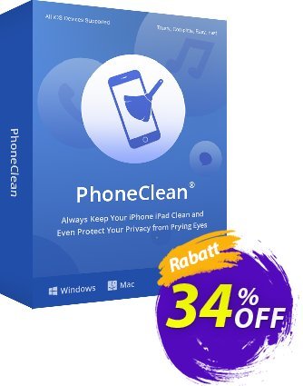 PhoneClean Pro (1 year) Coupon, discount PhoneClean Pro for Windows Awesome discounts code 2024. Promotion: 30OFF Coupon Imobie