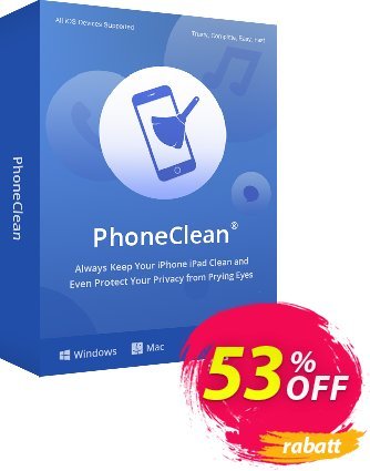 PhoneClean Pro (family license) discount coupon PhoneClean Pro for Windows Staggering offer code 2024 - $20 discount offer for PhoneClean Pro Family License.