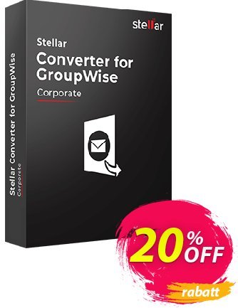 Stellar GroupWise to PST Converter Coupon, discount Stellar Converter for GroupWise [1 Year Subscription] impressive offer code 2024. Promotion: NVC Exclusive Coupon