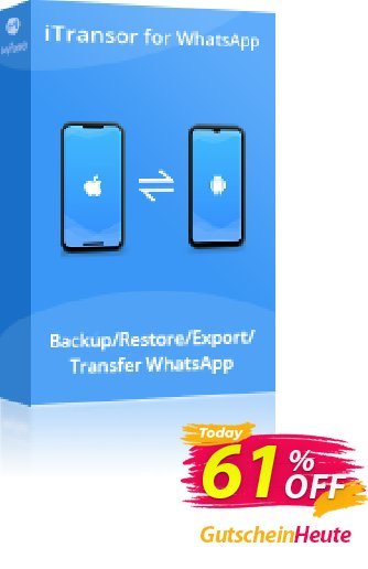 iTransor for WhatsApp (1-Month) Coupon, discount 58% OFF iTransor for WhatsApp (1-Month), verified. Promotion: Awful offer code of iTransor for WhatsApp (1-Month), tested & approved