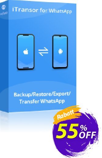 iTransor for WhatsApp Mac Version (15 Devices/Lifetime) Coupon, discount 55% OFF iTransor for WhatsApp Mac Version (15 Devices/Lifetime), verified. Promotion: Awful offer code of iTransor for WhatsApp Mac Version (15 Devices/Lifetime), tested & approved