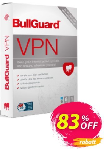 BullGuard VPN 2-year plan Gutschein 76% OFF BullGuard VPN 2-year plan, verified Aktion: Awesome promo code of BullGuard VPN 2-year plan, tested & approved