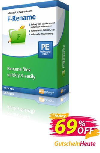 ASCOMP F-Rename Gutschein 66% OFF ASCOMP F-Rename, verified Aktion: Amazing discount code of ASCOMP F-Rename, tested & approved