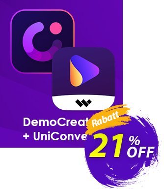 Bundle: Wondershare DemoCreator + UniConverter discount coupon 20% OFF Bundle: Wondershare DemoCreator + UniConverter, verified - Wondrous discounts code of Bundle: Wondershare DemoCreator + UniConverter, tested & approved