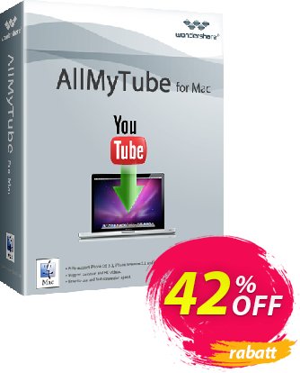 Wondershare AllMyTube for Mac (Lifetime, 1 Year, Family license) Coupon, discount 42% OFF Wondershare AllMyTube for Mac (Lifetime, 1 Year, Family license), verified. Promotion: Wondrous discounts code of Wondershare AllMyTube for Mac (Lifetime, 1 Year, Family license), tested & approved