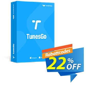 Wondershare TunesGo for iOS & Android (MAC) Coupon, discount Dr.fone 20% off. Promotion: 30% Main coupon for all TunesGo MAC - WONDERSHARE, TunesGo for MAC
