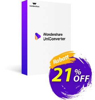 Wondershare UniConverter - 2 Years  Gutschein 20% OFF Wondershare UniConverter (2 Years), verified Aktion: Wondrous discounts code of Wondershare UniConverter (2 Years), tested & approved