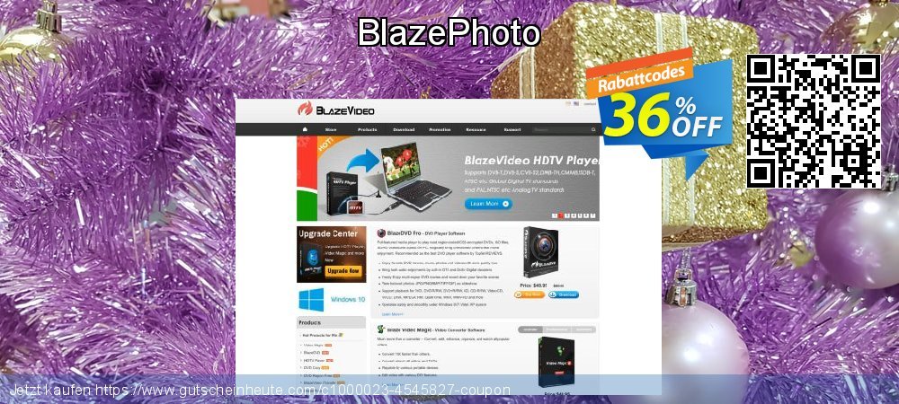 BlazePhoto uneingeschränkt Promotionsangebot Bildschirmfoto