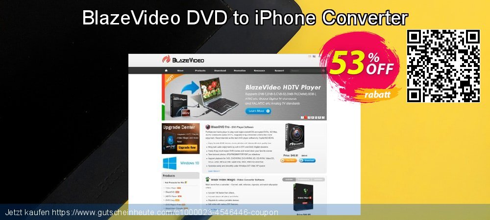 BlazeVideo DVD to iPhone Converter exklusiv Außendienst-Promotions Bildschirmfoto