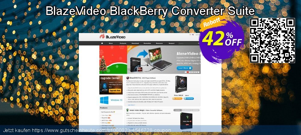 BlazeVideo BlackBerry Converter Suite ausschließenden Promotionsangebot Bildschirmfoto