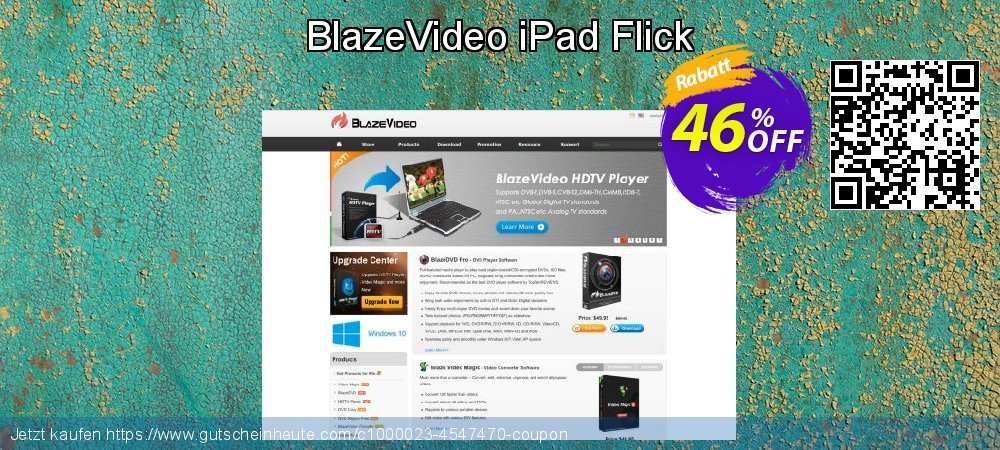 BlazeVideo iPad Flick uneingeschränkt Beförderung Bildschirmfoto