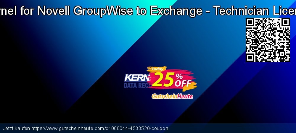 Kernel for Novell GroupWise to Exchange - Technician License verwunderlich Disagio Bildschirmfoto
